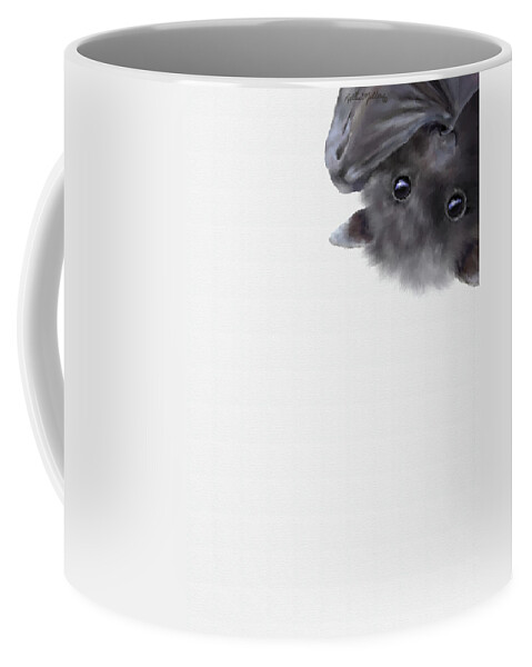 Bat Coffee Mug featuring the digital art Baby Bat by Kathie Miller