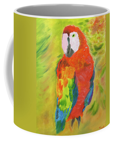 Parrot Coffee Mug featuring the painting Baby Face by Meryl Goudey