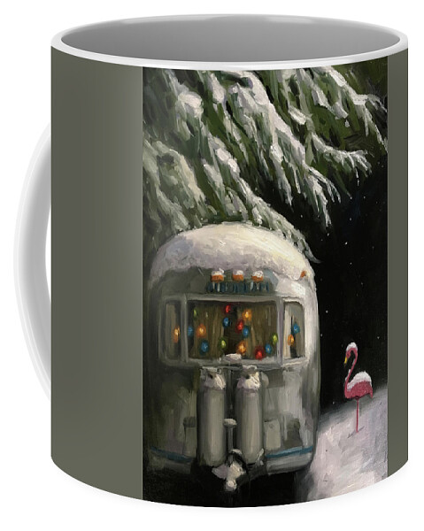 Airstream Coffee Mug featuring the painting Baby, it's Cold Outside by Elizabeth Jose