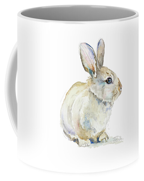 Baby Coffee Mug featuring the mixed media Baby Rabbit by Patricia Pinto