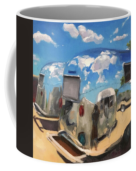 Airstream Coffee Mug featuring the painting Baby's at the Polisher's by Elizabeth Jose