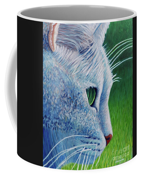 Cat Coffee Mug featuring the painting Back In The Day by Brian Commerford