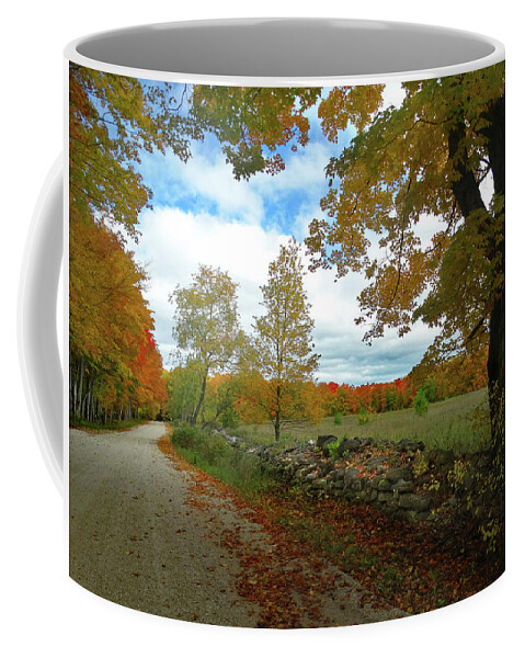 October Coffee Mug featuring the photograph Back Road Fall Colors by David T Wilkinson