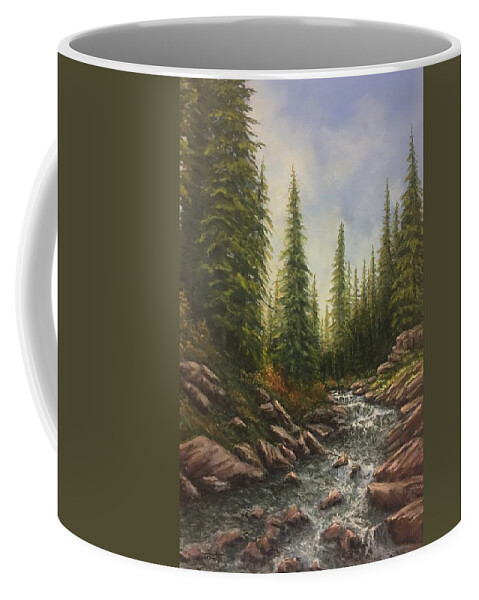 Mountain Landscape Coffee Mug featuring the pastel Backcounry by Lee Tisch Bialczak