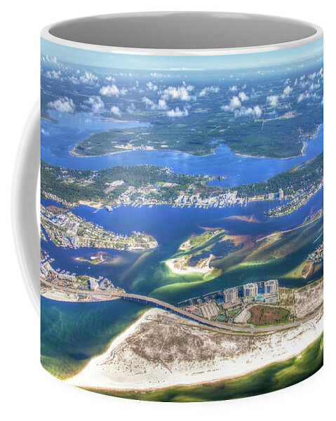 Gulf Shores Coffee Mug featuring the photograph Backwaters 5122 tonemapped by Gulf Coast Aerials -