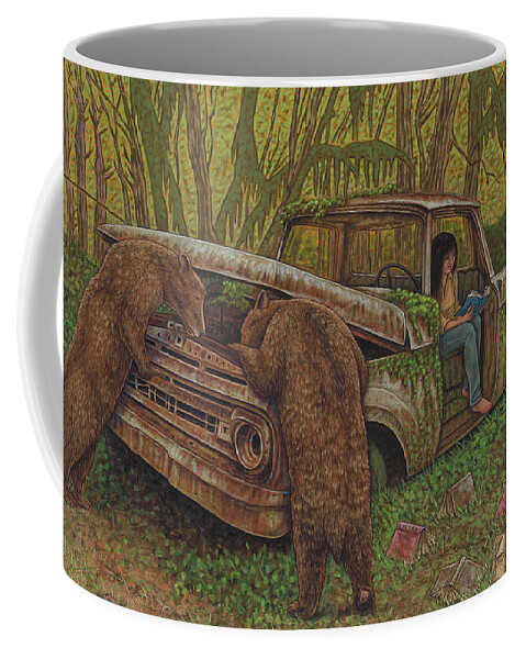 Bears Coffee Mug featuring the painting Backwoods by Holly Wood