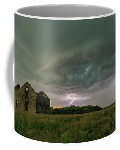 Tourism Coffee Mug featuring the photograph Backyard Lightning by Laura Hedien