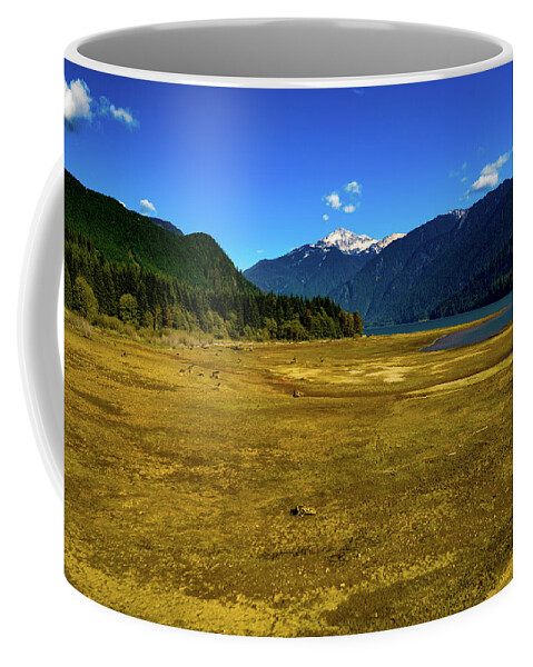 Steve Bunch Coffee Mug featuring the photograph Baker Lake in the fall low water level by Steve Bunch