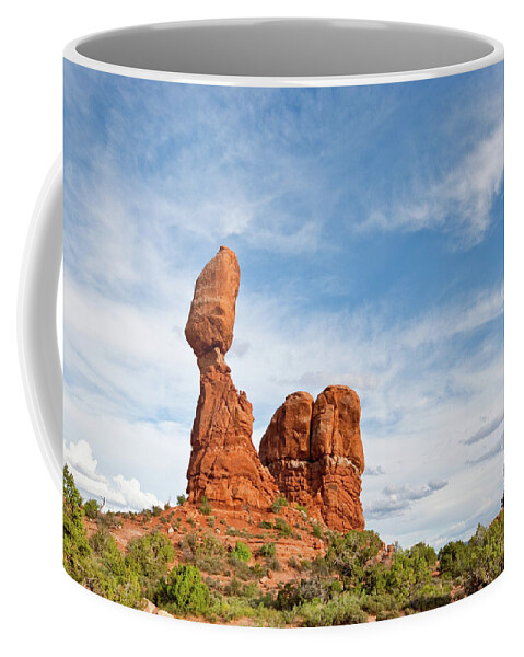 Arches National Park Coffee Mug featuring the photograph Balanced and Ham Rocks by Jeff Goulden
