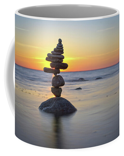 Meditation Zen Yoga Mindfulness Stones Nature Land Art Balancing Sweden Coffee Mug featuring the photograph Balancing art #8 by Pontus Jansson