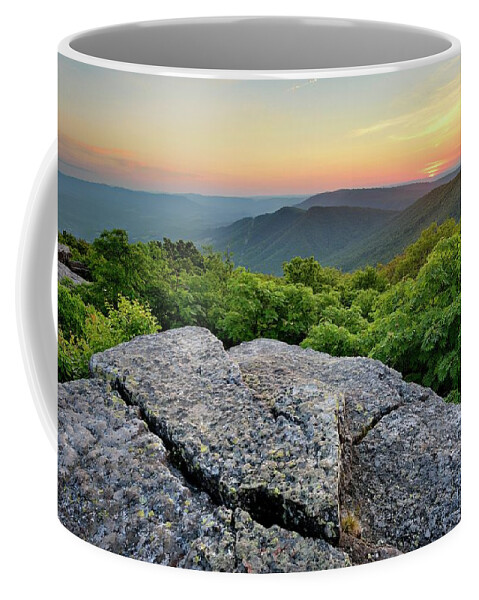 Virginia Sunset Mountain Bald Knob Mountain Lake Lodge Coffee Mug featuring the photograph Bald Knob by Jeff Burcher