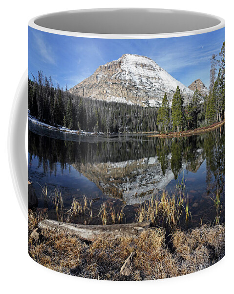 Utah Coffee Mug featuring the photograph Bald Mountain and Mirror Lake - Uinta Mountains, Utah by Brett Pelletier