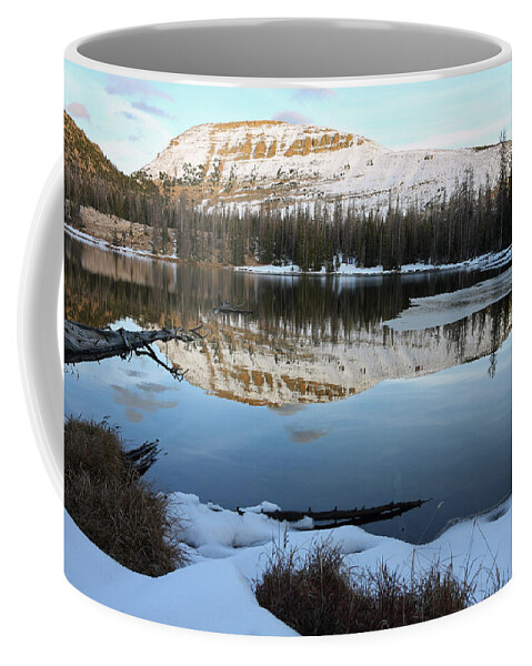 Utah Coffee Mug featuring the photograph Bald Mountain Sunset on Clegg Lake - Uinta Mountains, Utah by Brett Pelletier