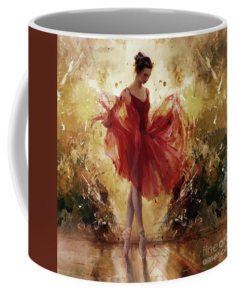 Ballerina Coffee Mug featuring the painting Ballet girl 8834J by Gull G