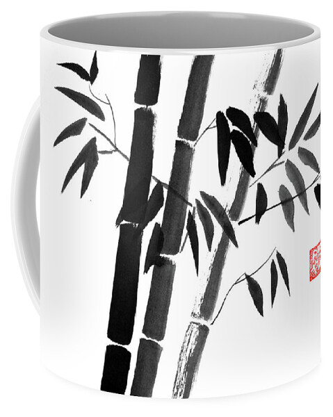 Bamboo Coffee Mug featuring the painting Bamboo 05 by Pechane Sumie