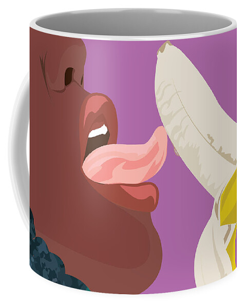 Erotic Coffee Mug featuring the digital art Banana Breath by Scheme Of Things Graphics