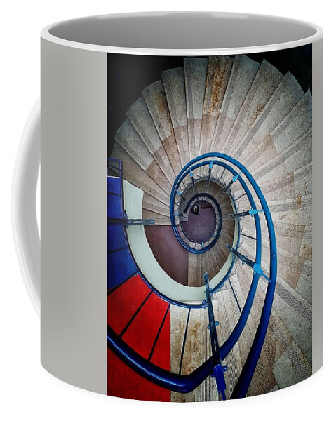 Barcelona Coffee Mug featuring the photograph Barcelona inspired Spiral Staircase by Tito Slack