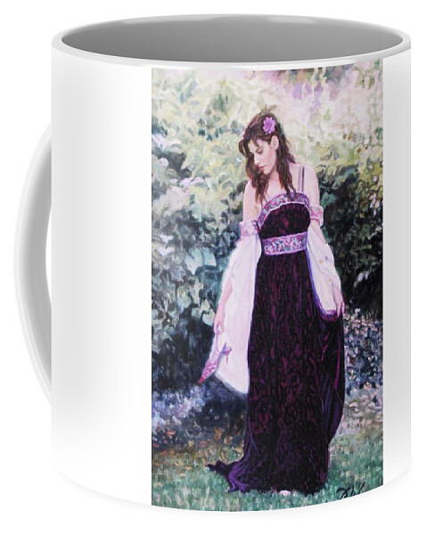 Classical Art Coffee Mug featuring the painting Barefoot in the Grass by Patrick Whelan