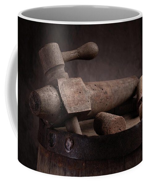 Aged Coffee Mug featuring the photograph Barrel Tap with Corks by Tom Mc Nemar