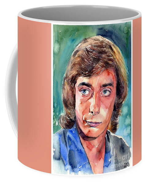 Barry Manilow Coffee Mug featuring the painting Barry Manilow Portrait by Suzann Sines