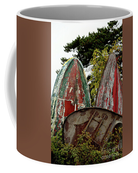 Battered Boats Coffee Mug featuring the photograph Battered Boats by Terri Brewster