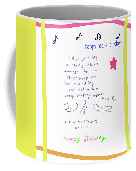 Happy Birthday Coffee Mug featuring the drawing Bday by Ashley Rice