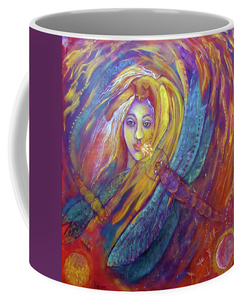 Be The Flame Coffee Mug featuring the painting Be the Flame Speak Fire with Love by Feather Redfox