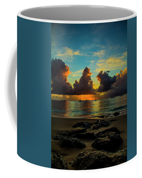 Barbados Coffee Mug featuring the photograph Beach at sunset 2 by Stuart Manning