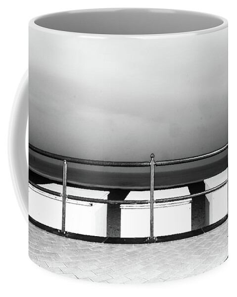 Black And White Coffee Mug featuring the photograph Beach Calm by Inge Elewaut