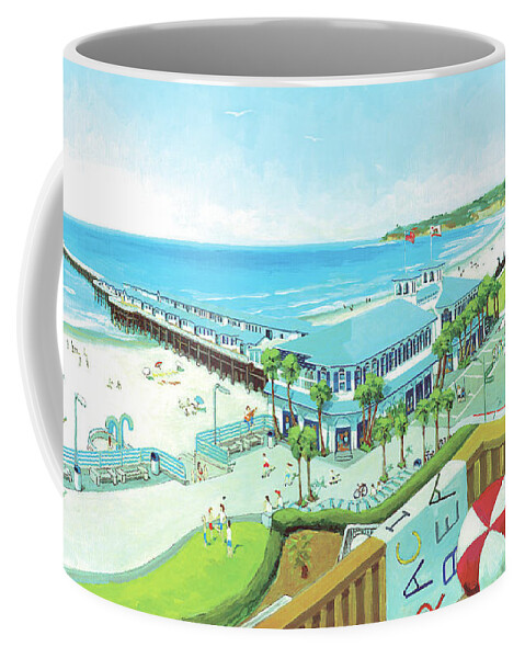 Crystal Pier Coffee Mug featuring the painting Crystal Pier Pacific Beach San Diego California #2 by Paul Strahm