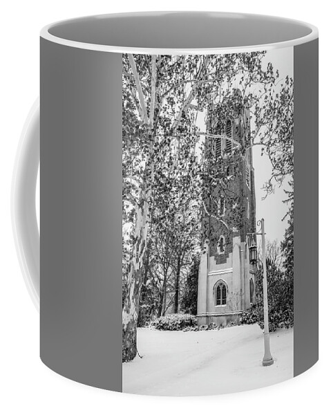 Big Ten Coffee Mug featuring the photograph Beaumount Tower MSU winter by John McGraw