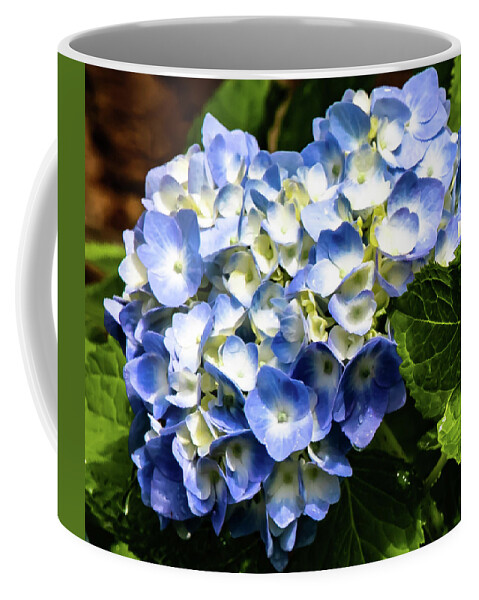 Flowers Coffee Mug featuring the digital art Beautiful Blue Hydrangea by Ed Stines