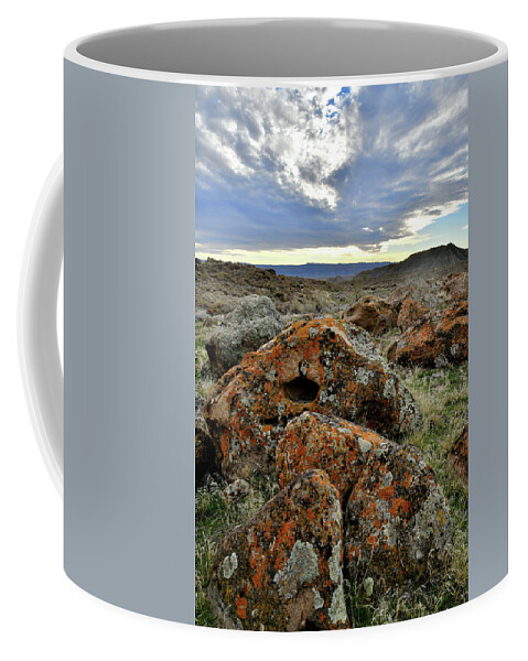 Book Cliffs Coffee Mug featuring the photograph Beautiful Boulders Beneath Beautiful Clouds by Ray Mathis