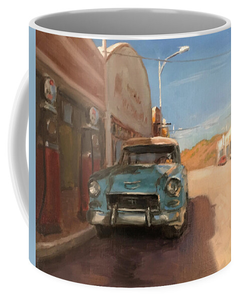 Lowell Coffee Mug featuring the painting Beautiful Downtown Lowell, Arizona by Elizabeth Jose