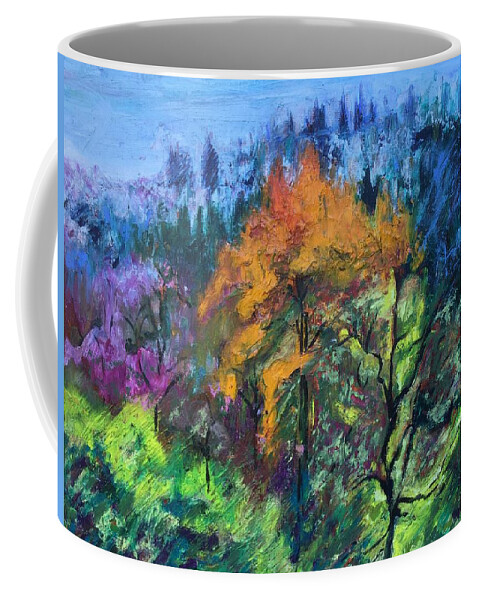 Beauty In The Forest Coffee Mug featuring the painting Beauty in the Forest by Therese Legere