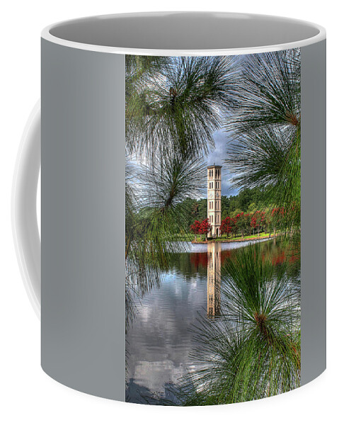 Furman Coffee Mug featuring the photograph Bell Tower Between the Pines by Blaine Owens