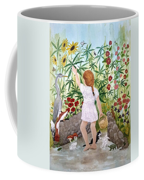 Garden Coffee Mug featuring the painting Bella's Magic Garden by Vallee Johnson