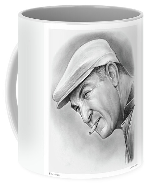 Ben Hogan Coffee Mug featuring the drawing Ben Hogan by Greg Joens