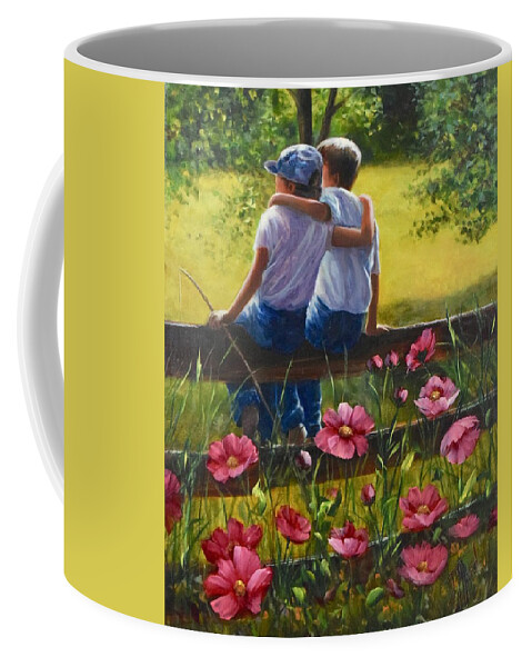 Friends Coffee Mug featuring the painting Best Buddies by Lynne Pittard