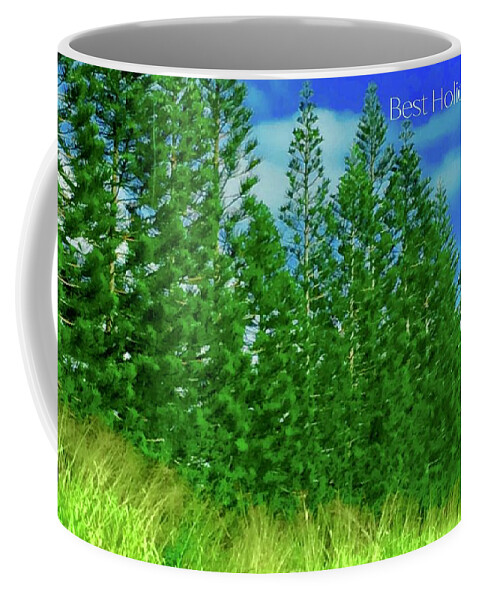 Best Holiday Wishes Coffee Mug featuring the photograph Best Holiday Evergreens In Hawaii by Debra Grace Addison