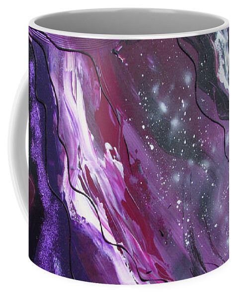 Galaxy Coffee Mug featuring the painting Beyond the Galaxy by Patricia Piotrak