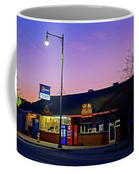 Revere Coffee Mug featuring the photograph Bianchis on Revere Beach at Dusk Revere MA by Toby McGuire