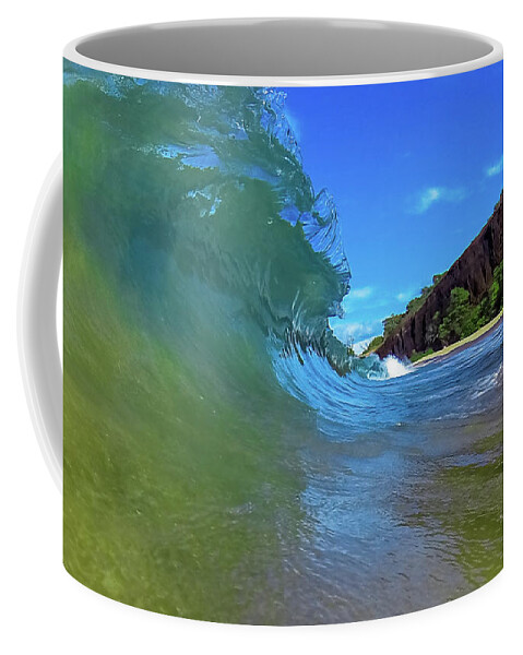 Maui Coffee Mug featuring the photograph Big Beach Swell by Chris Spencer