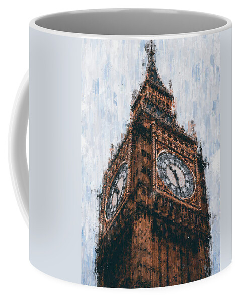 Big Ben Coffee Mug featuring the painting Big Ben of London - 01 by AM FineArtPrints
