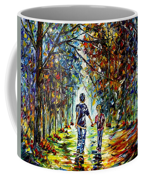 Children In The Nature Coffee Mug featuring the painting Big Brother by Mirek Kuzniar