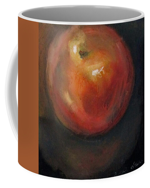 Fruit Coffee Mug featuring the painting Big Red Apple by Barbara O'Toole