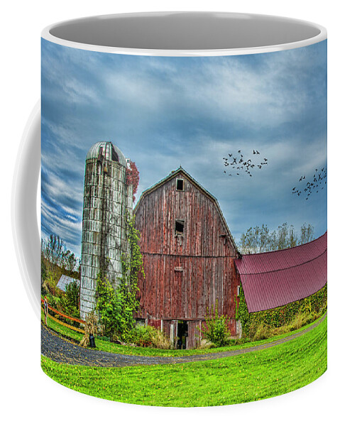 Barn Coffee Mug featuring the photograph Big Red Barn by Cathy Kovarik