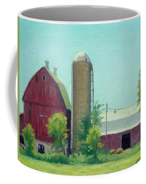 Landscape Coffee Mug featuring the painting Big Red Barn by Rick Hansen
