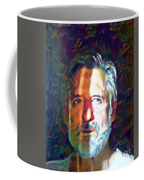 Bill Pullman Coffee Mug featuring the painting Bill Pullman the sinner by Carl Gouveia