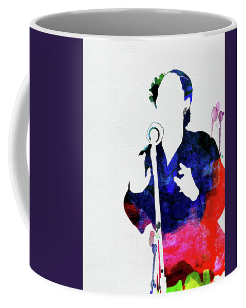 Billie Holiday Coffee Mug featuring the mixed media Billie Holiday Watercolor by Naxart Studio